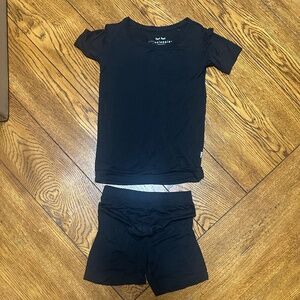 LITTLE SLEEPIES PJ: SOLID BLACK (2T)